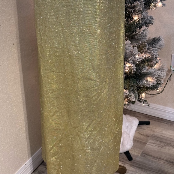 NEW Gold Metallic Evening Gown / NYE Dress - Size Large - Handmade in France - Picture 7 of 9